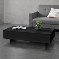 mesa de centro larketorp aglomerado 115 x 55 x 31 cm - negro encasa