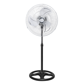 Aigostar Evan 33QRU- Ventilador de pie, oscilante 80°, estructura metálica, 3 aspas metálicas, altura regulable(95-135 cm), 3 velocidades, 55W, Silencioso. Color plata y negro.