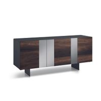 aparador de 3 puertas con espejos de madera marron 180x50 cm 80h