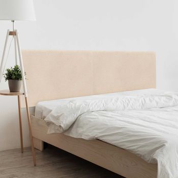 Dhome Cabecero Hueso 200cm Dual Acabado Toalla Soft Tapizado Liso Con Patas 8cm Grosor 70 Alto Tejido Suave Para Pared Acústicos Cabeceros Absorbentes (200cm, 8cm - 70 Al. - Hueso)