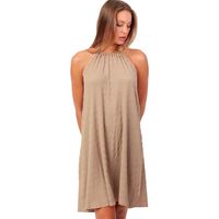 admas vestido vestido de playa con cuello halter sand para mujer