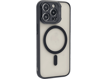 Funda móvil - ISY ISC 2441, Para Apple iPhone 15 Pro Max, Admite carga a través de MagSafe, SmOKey black