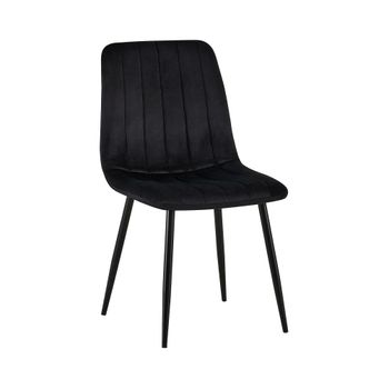 Silla de comedor con asiento en Terciopelo Negro