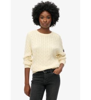 Superdry para mujer. W6110610A Jersey Slouchy Cable beige (M), Casual, Algodón