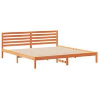 estructura de cama con cabecera marron cera 180 x 220 cm