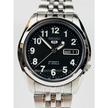 Reloj automático hombre Seiko 5 SNK381K1 correa acero dial negro SNK381