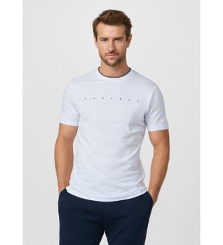 Hackett London para hombre. HM5000103 Camiseta con logo fit clásico blanco (XL), Casual, Algodón, Manga corta