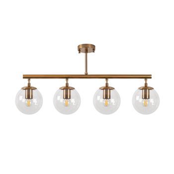 Lámpara De Techo Fazli-10441 Oro Cobrizo Metal Vidrio 70x15x35 Cm