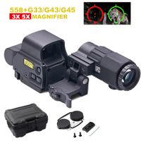 mira colimadora holografica 558  g43 558  g33g45 mira optica de punto rojo equipo de caza tactico con soportes de riel de 20mm y palanca de separacion rapida
