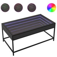 mesa de cafe - mesa de centro con infinity led negro 90x50x41 cm