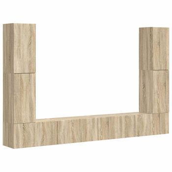 Conjunto De Mueble De Tv 8 Uds | Mueble De Salón | Gabinete De Tv Roble Sonoma