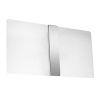 lampara de pared blancocromo vidrioacero alt 18 cm