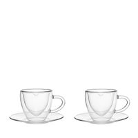 tazas de cafe de doble pared corazon de cafe 150ml - lote de 2