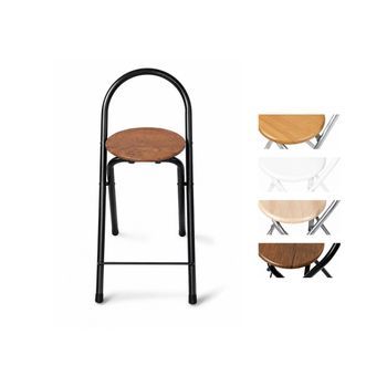 Jardin202 - Taburete Plegable Cocina 80x40x45 Cm  Estructura De Acero Y Reposapiés  Confort Y Ahorro De Espacio  Pack 4 Uds (negro)  Pack 4 Uds (negro)jardin202