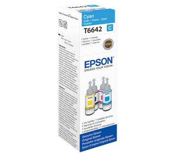EPSON T6642 Cyan Ecotank Ink Bottle - 70 ml, Cyan