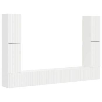 Conjunto De Mueble De Tv 8 Uds | Mueble De Salón | Gabinete De Tv Madera De Ingeniería