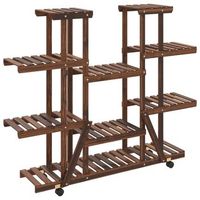soporte de flores con ruedas madera maciza abeto 110x25x115 cm vidaxl