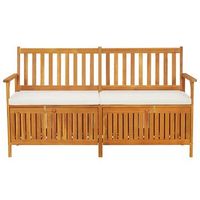 banco de almacenaje con cojin madera maciza de acacia 148 cm