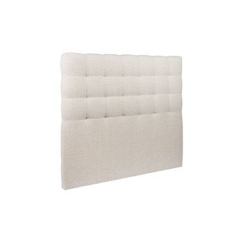 Cabecero Acolchado De 150 Cm - Tejido Rizado Beige Claro