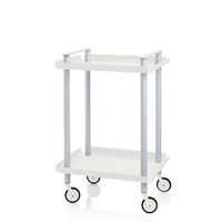 carrito auxiliar leky armazon gris 2 estantes multifuncional practico y decorativoaceroblanco