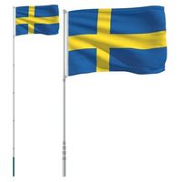 mastil y bandera de suecia aluminio 55 m vidaxl