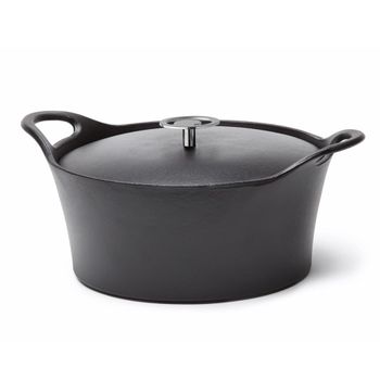 Cazuela redonda negra de 24 cm avec cesta para freír y cocer hierro f
