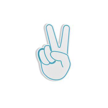 Iluminación Led Decorativa De Plástico Victory Sign Azul 29x44x2 Cm