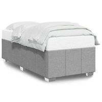 cama individual  cama para adulto  estructura de cama sin colchon tela gris claro 90x200 cm