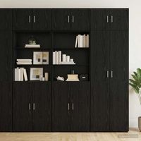 vidaxl cabinete de almacenamiento con estanterias roble negro