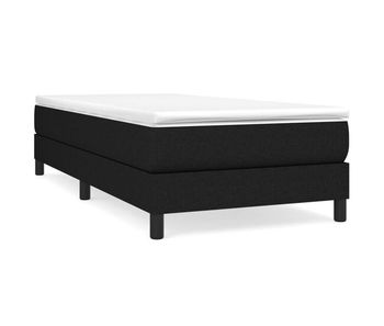 Cama box spring con colchón tela negro 90x190 cm