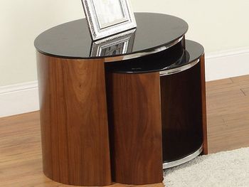 Corsair Walnut Glass Nest of Tables