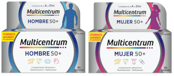 Multicentrum Hombre 50+ 90 Comprimidos + Multicentrum 50+ Mujer 90 Comprimidos