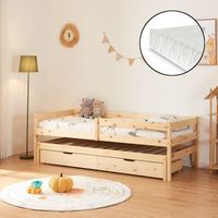 cama nido infantil sonkajarvi con 2 cajones 1 colchon 90x200cm - madera encasa