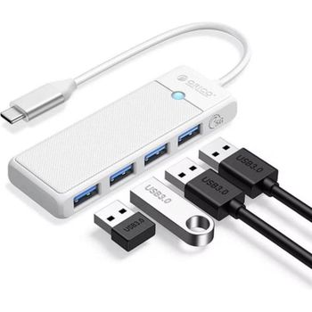 Hub Orico 4 puertos 5 Gbit/s modelo PAPW4A-C3 con USB-C y USB-A