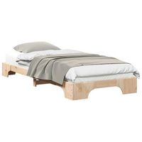 cama individual  cama para adulto  estructura de cama marron 100 x 210 cm madera de pino macizo