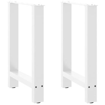 Patas Para Mesa De Comedor Blancas (2 Unidades, 50 X 72-73 Cm, Acero) Vidaxl