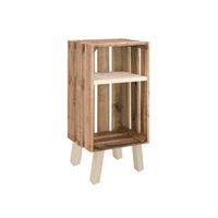 mesita box vertical madera envejecida - hecha a mano en espana