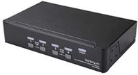 startechcom switch conmutador kvm de 4 puertos displayport - 4k 60hz - para una pantalla - switch kvm de 4 puertos dp 12 con hub ladron usb 20 y audio - dell hp apple - taa
