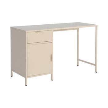 Escritorio De Acero Laminado, 1 Cajón, Beige