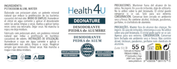H4U DEONATURE Desodorante Piedra de Alumbre 55 gr