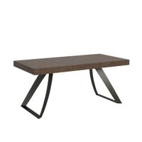 mesa extensible 90x180284 cm efecto madera nogal hierro