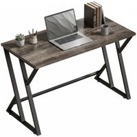 escritorio para ordenador de 120 x 60 cm de tablero de aglomerado y patas metalicas en z homcom 120 x 60 x 765 cm  gris