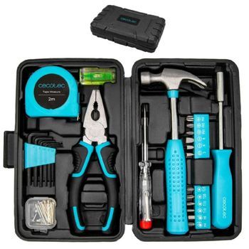 Caja Herramientas 68 Piezas Toolbox Easygo. Estuche Ultracompacto Y Portátil, Incluye Martillo, Metro, Destornilladores Cecotec