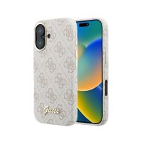 funda para movil guess logo en relieve polipiel rosa compatible con iphone 17