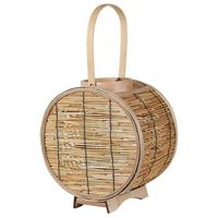 linterna de ratan color natural 30 cm portavelas vidrio boho interior bistal