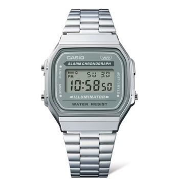 Reloj Casio A168WA-3AYES Resistente Al Agua con Correa de Acero Inoxidable