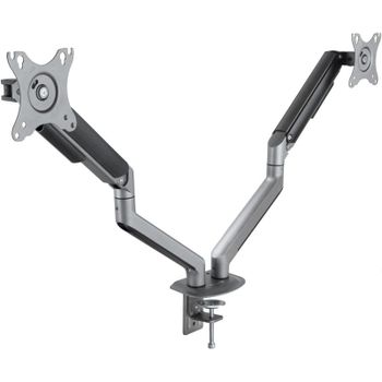 TooQ DB4132TNR-G Soporte de Mesa Giratorio/Inclinable para 2 Monitores 17