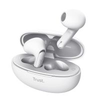 trust yavi enc auriculares bluetooth con estuche de carga blanco