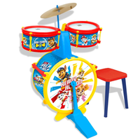 paw patrol - bateria sencilla paw patrol con banqueta 55x36x38 cm patrulla canina 2511