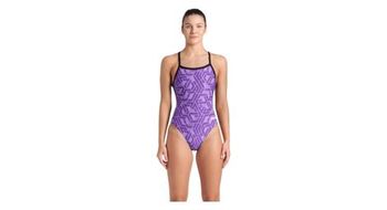 Traje de bano mujer arena escape dos challenge violeta negro